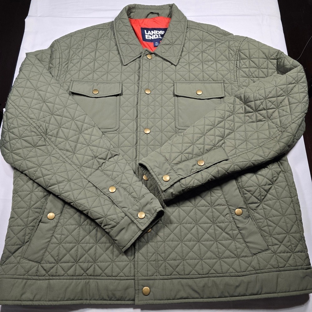 Lands' End Quilted Barn Jacket Men's XL Olive Heritage Workwear‎ Gorpcore